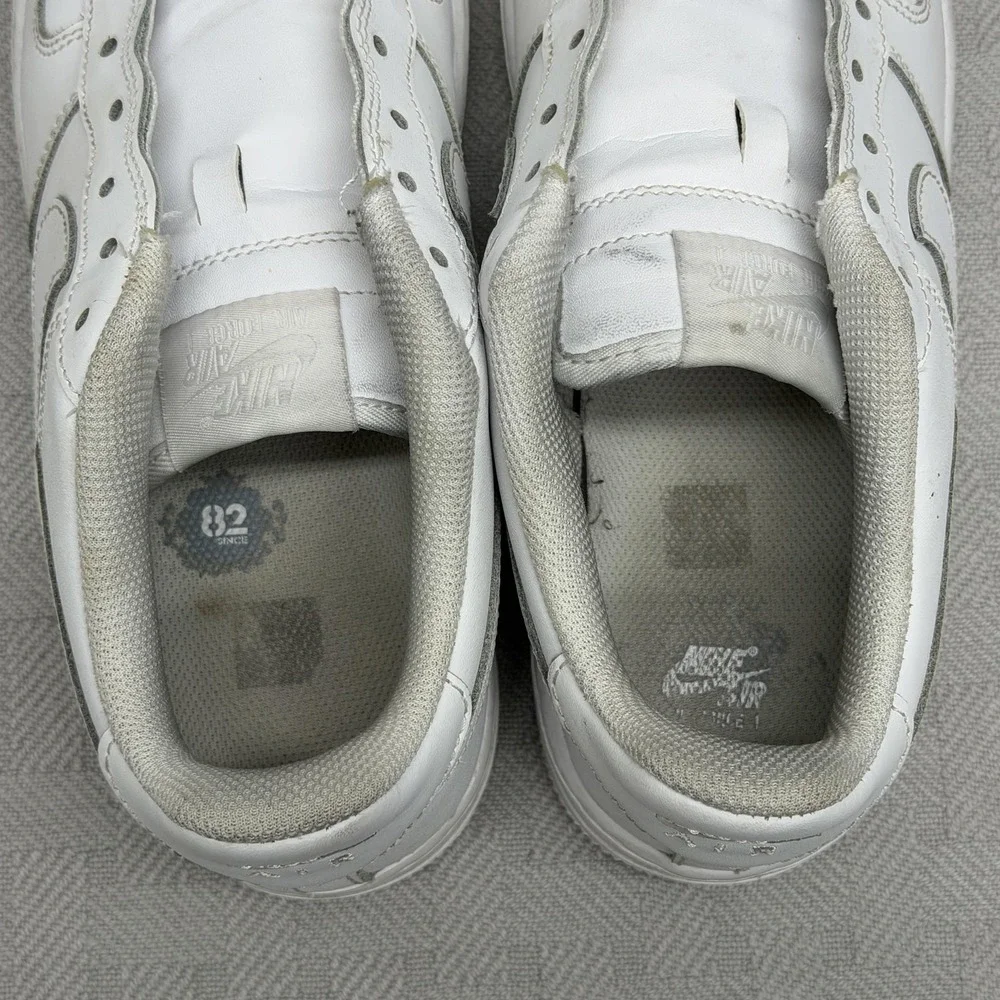 Nike Air Force 1‎ Shoes Youth Size 7 White Leather Low Top FV5951-111